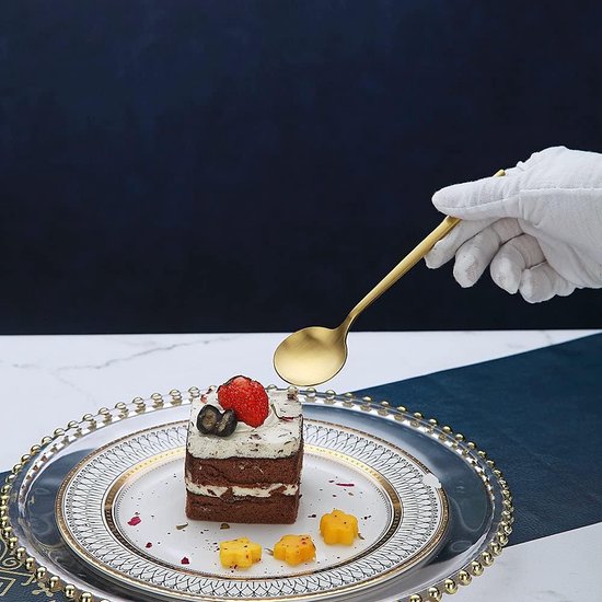 mat gouden theelepel set van 6, 6,6 inch lepels zilver bestek, kleine lepels gemaakt van roestvrij staal, theelepel voor thuis, keuken of restaurant, vaatwasmachinebestendig (mat goud 6,6 inch)