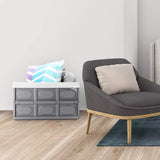 Professionele vouwbox, transportbox met deksel, opvouwbare opbergdoos met handgreep, stapelbare dozen, stapelbare dozen, stapelboxen voor opslag en transport, polypropyleen, grijs (30 liter)