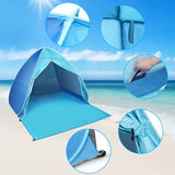 Beach Shelter Pop-up strandtent met UV-bescherming Voorruit en ritssluiting Draagbare strandtent voor 2-3 personen Familie Baby Kinderen Strandtent voor buiten Camping Tuin