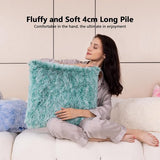 Superzachte kussensloop, 50 x 50 cm, decoratief dubbelzijdig pluche knuffelkussen, wollige, behaaglijke kussenslopen, knuffelkussen, kunstbont kussens, bankkussens voor bank.