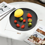 Zwart rond dienblad van metaal, Ø 30 cm dienblad, drankorganizer, decoratief dienblad, decoratief dienblad, kaarsenbord, dienblad voor sieraden, make-up, theeset, vazen