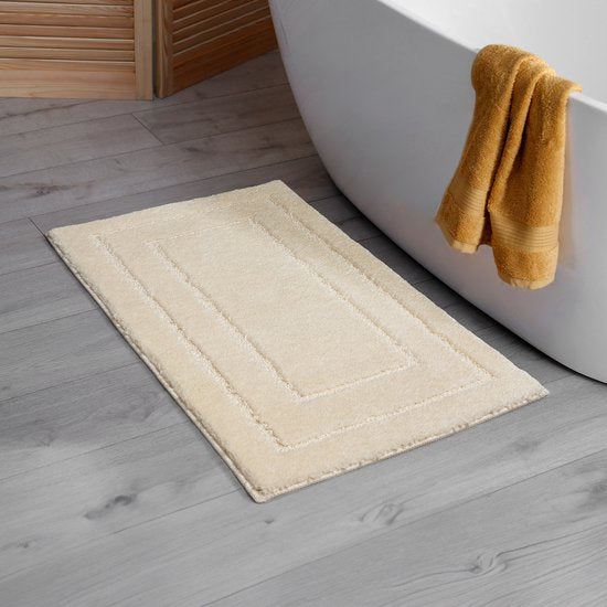 Badmat Toiletmat Creme Antislip Wasbaar Waterabsorberend- 60x90 CM