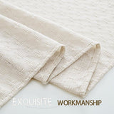 Wasbare tafelloper linnen 1 stuk vierkante tafelloper beige modern geruit opengewerkte tafelloper boho decoratie voor keuken/eetkamer, 40 x 240 cm