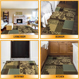 Ottohome-collectie, eigentijdse antislip kamertapijt in damast-design, bruin, 100 x 150 cm