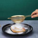 Gold Fine Mesh Zeef 3-delige set, Golden Flour zeef om te bakken, roestvrij stalen clander, gouden matcha theezeef, sausscheider, Stasher zeef