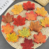 CLDURHGE 500 Stuks Kunstmatige Esdoornbladeren in Herfstkleuren, Esdoornbladeren Simulatie Esdoornblad voor de decoratie van bruiloften, kunstfeesten, Thanksgiving, knutselen