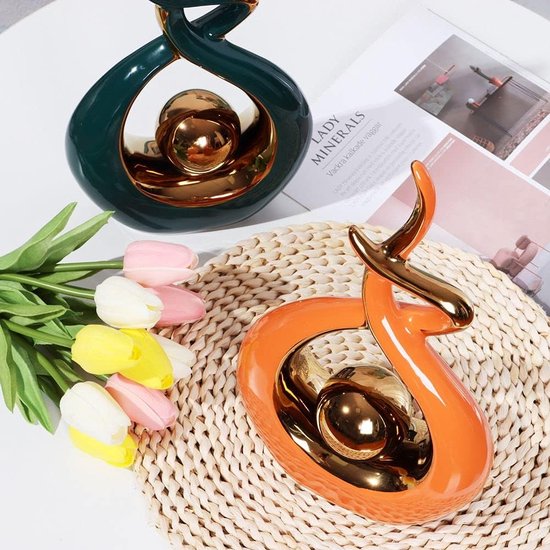 Keramisch beeld, moderne abstracte sculptuur, woondecoratie, tafeldecoratie voor woonkamer, slaapkamer, eetkamer, kantoor