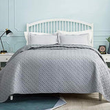 Sprei, bedsprei, 200 x 220 cm, grijs - gewatteerde quilt, sprei, sprei, sprei, sprei, sprei, 200 x 220 cm, bij ultrasoon genaaid