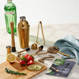 10-Delige Gouden Cocktail Set, Complete Geschenkset met Roestvrijstalen Cocktailshaker, Schenktuit, Muddler en Meer