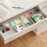 11 stuks lade-organizer van helder kunststof, bureau-ladeverdeler, tablets, commode, opbergdozen, scheidingsdoos voor make-up, sieraden en gadgets, slaapkamer, badkamer, kantoor
