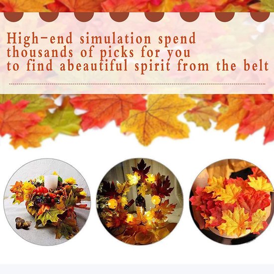 CLDURHGE 500 Stuks Kunstmatige Esdoornbladeren in Herfstkleuren, Esdoornbladeren Simulatie Esdoornblad voor de decoratie van bruiloften, kunstfeesten, Thanksgiving, knutselen