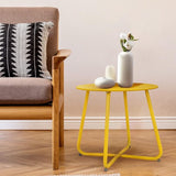 Bijzettafel, verschillende kleuren, koffietafel, licht, stabiel, eenvoudige montage, kleine banktafel, ideaal voor buiten, woonkamer, slaapkamer, kantoor (geel)