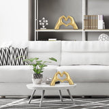 Gouden gebaardecoratie, liefdesvingerstandbeeld modern, moderne kunstsculptuur gepersonaliseerde vingerhuisdecoratie, creatieve bruiloft thuis desktopdecoratie