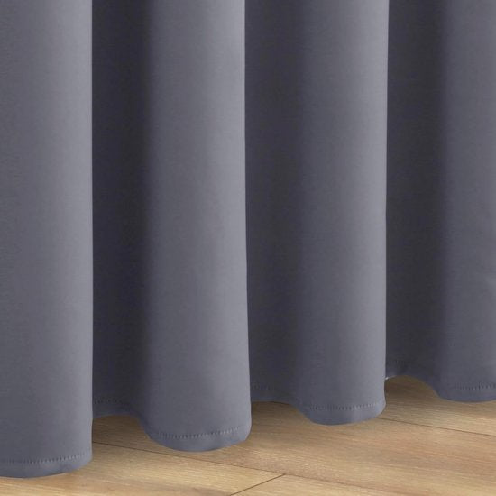 Ondoorzichtige gordijnen, gordijnen met inslagringen, voor slaapkamer en woonkamer, grijs, 2 stuks, 137 x 117 cm (h x b)