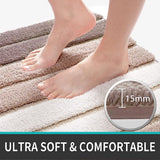 Badkamertapijt, antislip, badmat, 40 x 60 cm, absorberend, zacht, machinewasbaar, voor badkamer, beige