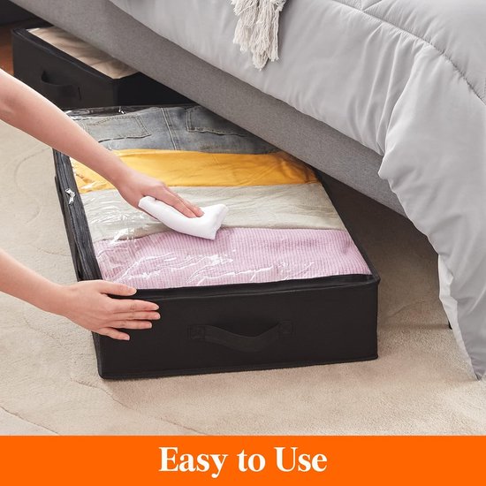 2 Stuks Opbergdozen Voor Onder Het Bed Met Deksel - Grijs 2 Stuks Opbergdozen Voor Onder Het Bed Met Deksel - Grijs