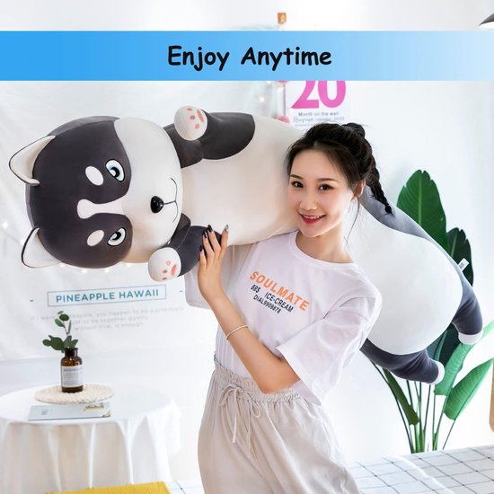 Schattig Husky Hond Pluche Lichaamskussen, 70cm Zacht Lang Husky Hond Slaapkussen Kussen Cadeau voor kinderen. Vertaling: Schattig Husky Hond Pluche Lichaamskussen, 70cm Zacht Lang Husky Hond Slaapkussen Kussen Cadeau voor kinderen.