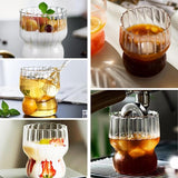 Cappuccinoglazen, set espressokopjes (4 x 300 ml), koffieglazen, koffiemokken, sapglazen, kleine, heldere beker van borosilicaatglas, glazen van borosilicaatglas voor latte, thee,