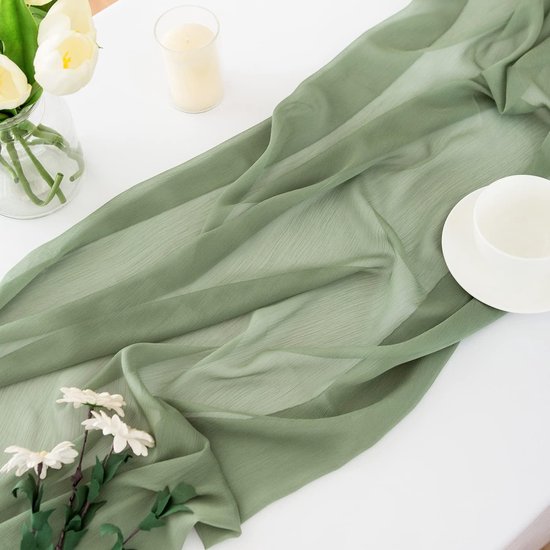 Chiffon Table Runner Green Table Runner Wedding Sage Green Fabric Tulle Light Green Boho Table Runner Table Decoration Runner Table 70 cm x 3 m