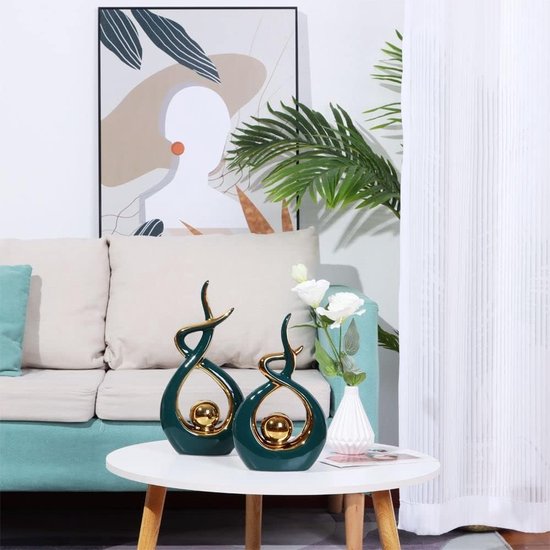 Keramisch beeld, moderne abstracte sculptuur, woondecoratie, tafeldecoratie voor woonkamer, slaapkamer, eetkamer, kantoor