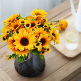 4 bundels kunstbloemen decoratie balkon kunstbloemen 52 zonnebloemen zijden bloemen als echte nep zonnebloemen planten herfstbloemen bloemendecoratie voor esthetische decoratie bruiloft tuin