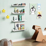 Set van 4 wandkleden in wit - 58 cm lang - wandhanger voor foto's en decoraties - ideaal voor kinderkamer, werkkamer