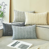 Set van 4 decoratieve kussenslopen, 30 x 50 cm, grijs, corduroy fluweel, kussen, bankkussen, sierkussen, wollige kussenslopen, kussenhoes voor bank, bank