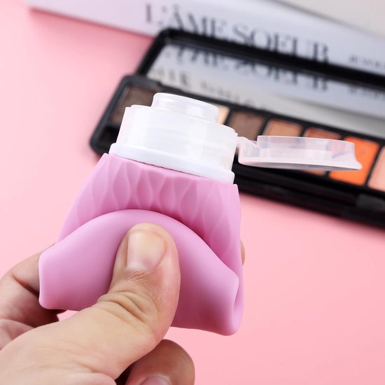 Siliconen reisflessenset 90 ml, set van 4 reisflessen om te vullen, lekvrij, cosmetische flessen voor het vullen van reizen, container, BPA-vrij, FDA-goedgekeurd, voor het vullen van douchegellotion