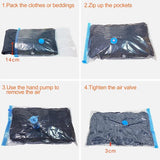 6 stuks vacuümzakken voor kleding, dekbedden, matrassen, vacuümzakken met handpomp, ruimtebesparende vacuümopbergzakken, kledingzak voor op reis, vacuümzakken, 100 x 80 cm, 80 x 60 cm, 60 x 40 cm