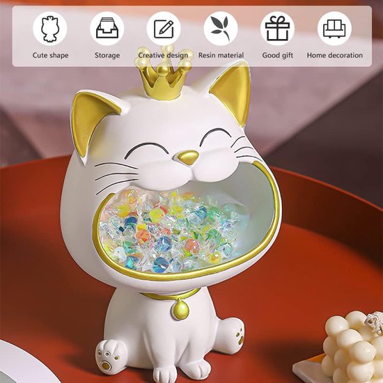 Decoratief beeld of figuur,wit Keramiek