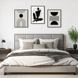 Boho abstracte kunstprints poster zwart en wit geometrische muurafbeeldingen voor slaapkamer woonkamer decor 30 x 40 cm zonder lijst set van 3