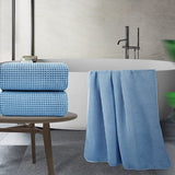 Microvezel badhanddoek - pluisvrij & sneldrogend - wafelstructuur - zeer groot - blauw - 89 x 178 cm - 2 stuks