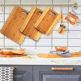 Belle Vous 3 Pak Bamboe Houten Snijplanken - 3 Verschillende Maten - Houten Snijborden voor Koken & Serveer Trays - Keuken Snijplank Set voor Groentes, Vlees, Kaas & Meer