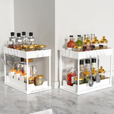 spoelbakorganizer, 2 stuks, ondergootsteenorganizer, uittrekbaar opbergrek, organizer met 16 haken, wit