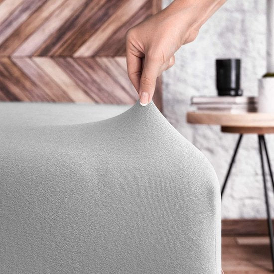 Hoeslaken 140 x 200 cm tot 160 x 200 cm - 100% katoen - superzacht jersey hoeslaken voor matras, boxspringbed of topper - 5 tot 20 cm matrashoogte, lichtgrijs