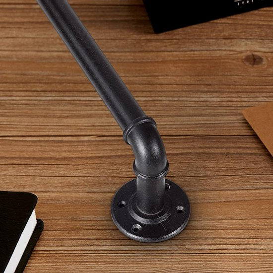 Zwarte uitschuifbare metalen gordijnroede, industriële verstelbare uitschuifbare gordijnroeden voor ooggordijnen, industriële gordijnroede voor ramen 80 cm - 218 cm, ruimteverdeler spanstang