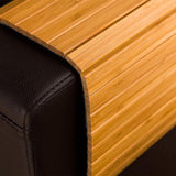 Sofa Arm Tray Flexibele Opvouwbare Snack Arm Tray Grote Arm Tray voor Bank Armsteun (16.5" L x 13.3" B x 0.4"H, Natuurlijke Bamboe)