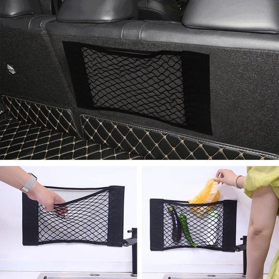 2 stuks 26 x 22 cm elastisch keukenopbergnet, auto-opbergnet, recycling voedselzakken, boodschappentassenhouder voor thuis en keuken