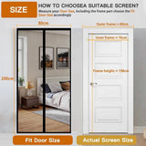 Balkondeur, vliegenhor, 80 x 200 cm, magnetische insectenwerende balkondeur, zonder boren, verdikt vliegengordijn, insectenwerende deur, voor balkondeur, woonkamer, kelderdeur en terrasdeur