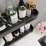 Doucheplank zonder boren, 2 stuks badkamerrek, badkamerrek, ruimte-aluminium, roestvrij, doucheplank, zelfklevend, douchemand voor badkamer, toilet, keuken, doucheplank met 5 haken, zwart, 40 cm