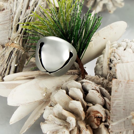 Kerstslinger, 160 cm lange witte adventsslinger met glitter, herbruikbare slinger voor kerstdecoratie