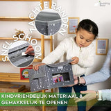 Opbergdoos stof met deksel (4 stuks) - opvouwbare opbergdoos kinderspeelgoed kist met deksel, handgrepen en ramen - opbergsysteem kledingkast, kinderkamer en kantoor - 2 maten