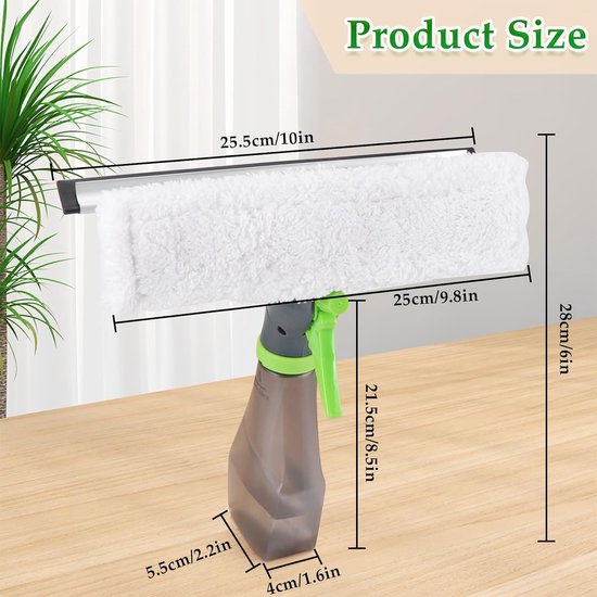 3-in-1, window cleaner with spray function 3-in-1, raamreiniger met sproeifunctie