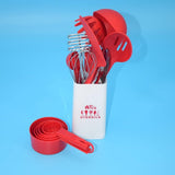 Kitchen Gadgets Set 19-delig Kookgerei Nylon Keukengerei Anti-aanbak Kookgerei met Siliconen Spatel RVS Keuken Gadgets Keukengerei Rood