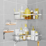 Douche- en badrekje, 2 grotere doucheplanken, 2 zeepschaalhouders en 8 haken aan de rand