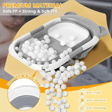 Opvouwbare babybadkuip, babybadset voor pasgeborenen, met babybadkussen, babybadborstel en douchemuts, kinderbad met afvoergat voor 0-24 maanden, grijs