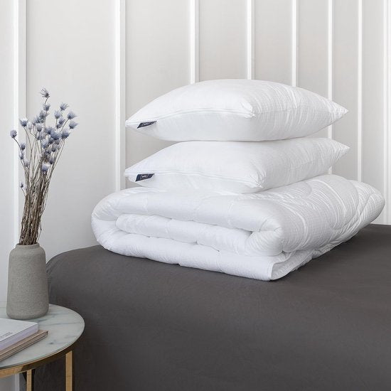 Hoofdkussen om te slapen, set van 2, luxe zacht verkoelend hoofdkussen, ademende polyesterbol-microvezelvulling, machinewasbaar, in hoogte verstelbaar slaapkussen (wit, 65 x 65 cm)