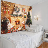 Wandtapijt Kerstmis wanddoek muur opknoping esthetische kerstboom open haard geschenken wandtapijt thuis kerstdecoratie wanddecoratie voor slaapkamer woonkamer slaapzaal 210 x 150 cm