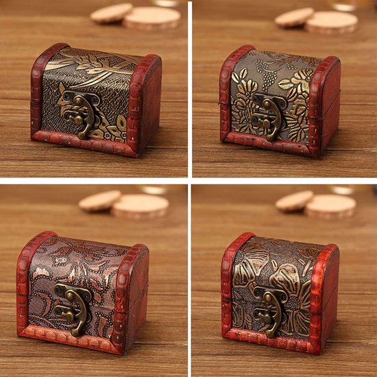 schatkist is handgemaakt van hoogwaardig hout, lichtgewicht, slagvast en breekt niet, zelfs niet als hij valt.