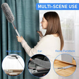 Telescopische wasbare plumeau, microvezelstofdoek met aluminium telescoopsteel 230 cm, microvezelstofdoek hoekbezem voor het reinigen van plafonds, spinnenwebben, kroonluchters, gaten